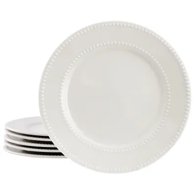 ELAMA ELM-OLEVIA6D - Elama Olevia 6 Piece Embossed Dot Stoneware Dinner Plate Set