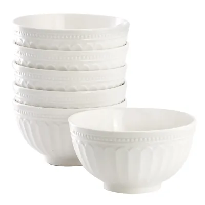 ELAMA ELM-HANSEL6CB - Elama Hansel 6 Piece Embossed Arch Stoneware Cereal Bowl Set