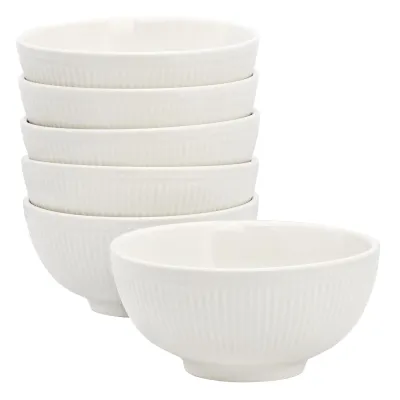 ELAMA ELM-GRETEL6CB - Elama Gretel 6 Piece Round Stoneware Cereal Bowl Set in Whit