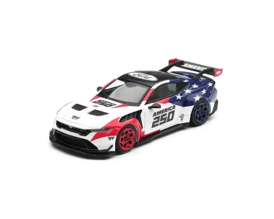 Mini GT MGT01301 - Ford Mustang GTD America 250 - USA Exclusive White with Amer