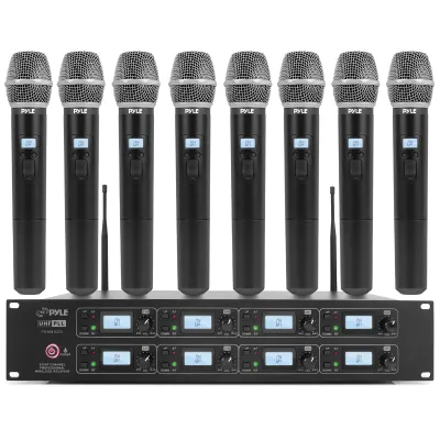PYLE PDWM8250 - Pyle Professional 8 Channel Uhf Wireless Microphone Receiver