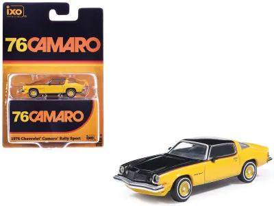 Greenlight IA64011 - 1976 Chevrolet Camaro Rally Sport Black and Yellow with Red 