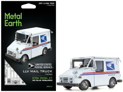 Metal Earth 1-MMS468 - Model Kit LLV Mail Truck White USPS (United States Postal Se