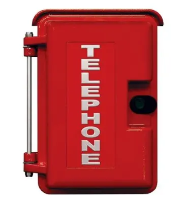 Viking Electronics VE-9X12R-1P - Red Heavy Duty Outdoor Enclosure with Sliver Telephone Lette