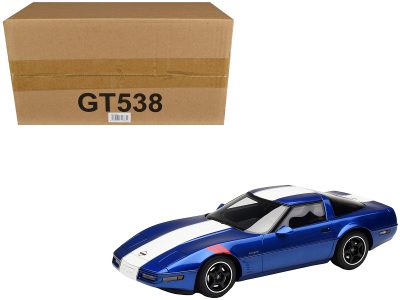 Gt Spirit GT538 - 1996 Chevrolet Corvette C4 Grand Sport Blue Metallic with Wh