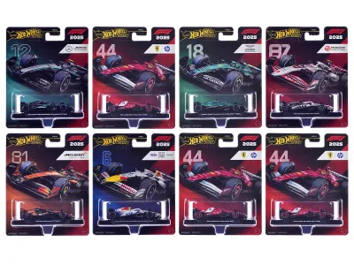 Hot Wheels HRV11-956L - Formula 1 Racing Premium Mix 3 8 piece Set L Premium Series 