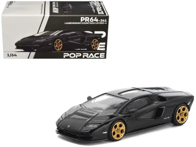 Pop Race PR640341 - Lamborghini Countach LPI 800-4 Deep Black 164 Diecast Model 