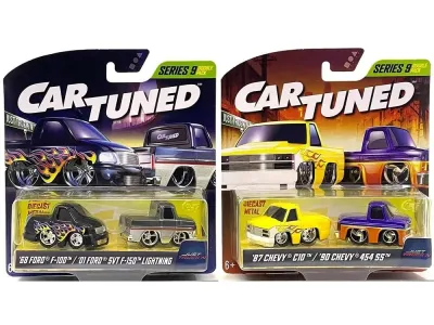 Car Tuned 541967-XX6 - Just Truckn Double Pack Series 9 Set of 4 Cars Diecast Model