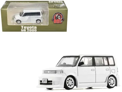 Bm Creations 64B0374 - Toyota bB 2000 Van White with Extra Accessories 164 Diecast 