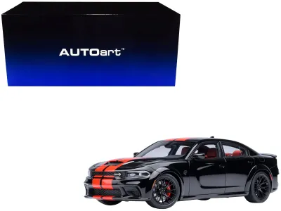 Autoart 71754 - Dodge Charger SRT Hellcat Redeye Pitch Black with Red Stripe