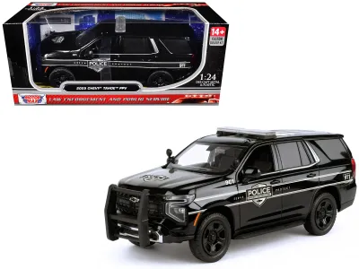 Motormax 76642BK - 2025 Chevrolet Tahoe PPV General Motors Police Black Custom 