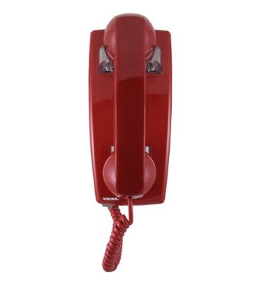 Viking K-1900W-IP - Classic VoIP Wall Phone Auto Dialer Red