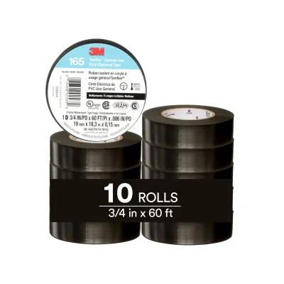 3M 3M 165BK4A - BLACK ELECTRICAL TAPE 66 X 34