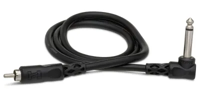 Hosa Tech CPR-103R - Unbalanced Interconnect Right-Angle 14 TS To Rca 3