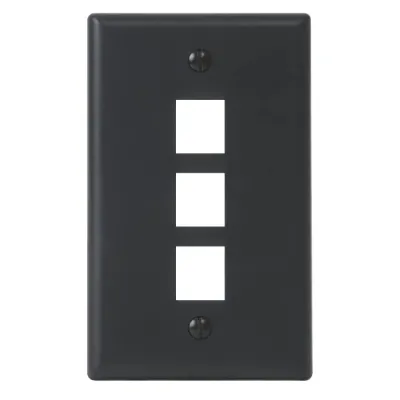 ICC IC107F03BK - FACEPLATE, FLAT, 1-GANG, 3-PORT, BLACK