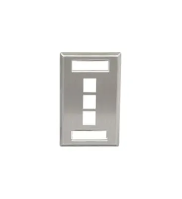 ICC IC107S03SS - FACEPLATE, ID, STAINLESS, 1-GANG, 3-PORT