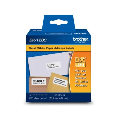Brother DK1209 - BROTHER MOBILE, CONSUMABLES, 1.1X2.4 (29MMX62MM) SMALL ADDRE