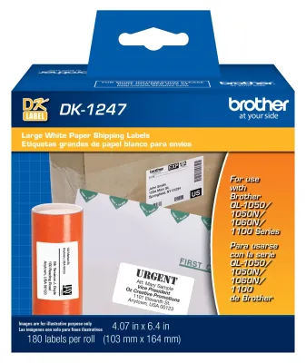 Brother DK1247 - BROTHER MOBILE, CONSUMABLES, 4.07X6.4 (103MMX164MM) SHIPPING