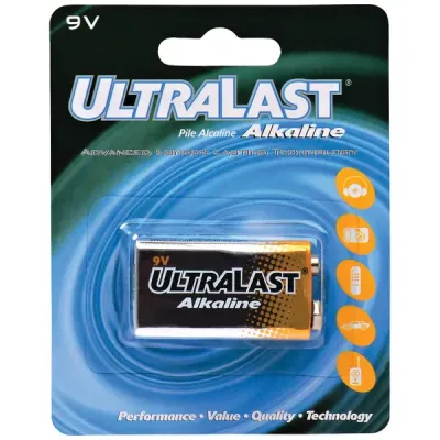 ULTRALAST ULA9V - 9V CARDED BATTERY
