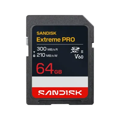 Western Digital SDSDXEM-064G-GN4IN - SanDisk Extreme Pro, 64GB, UHS-II, SDXC, V60 R300W210MBs