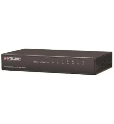 Intellinet ITL-523318 - 8-Port Fast Ethernet Office Switch, Desktop Size, Metal, IEE