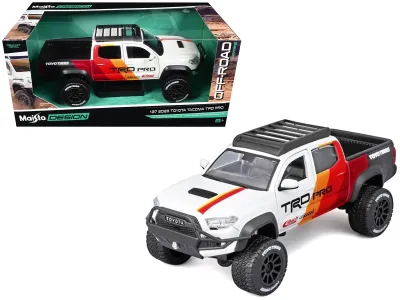 Maisto 32546W - 2023 Toyota Tacoma TRD PRO Off Road Pickup Truck White with 