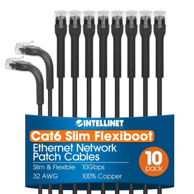 INTELLINET NETWORK SOLUTIONS(R) 745192 - 10PK 5FT CT6 FB PCBL BLK