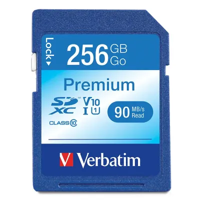 VERBATIM VER 99828 - Verbatim Premium 256 GB Class 10UHS-I (U1) SDXC - 1 Each - T