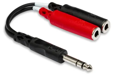 Hosa Tech YPP-117 - Stereo Breakout 14 TRS To Dual 14 TSF
