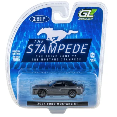 Greenlight 125402F - 2024 Ford Mustang GT 5.0 Convertible Dark Matter Gray Metall