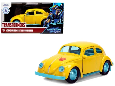 Jada Toys 37727 - Volkswagen Beetle Bumblebee Yellow with Blue Interior Transf