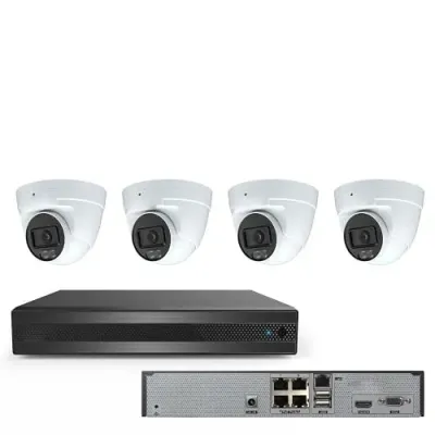 Speco Technologies ZIP4T1B - 4CH NVR with 4 4MP Turret Cameras 1TB- Kit