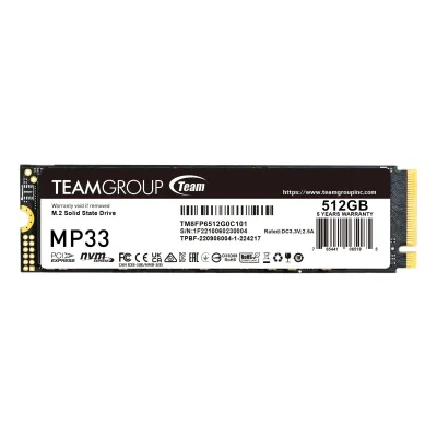 Team Group Inc TM8FP6512G0C101 - TEAMGROUP MP33 M.2 2280 512GB PCIE 3.0 X4 WITH NVME 1.3 3D N