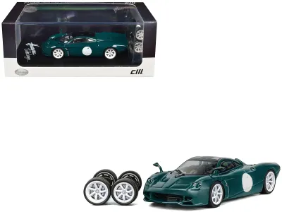 CM Models CM64-CODALUNGA-05 - Pagani Huayra Codalunga Green with Sunroof and Extra Wheels 