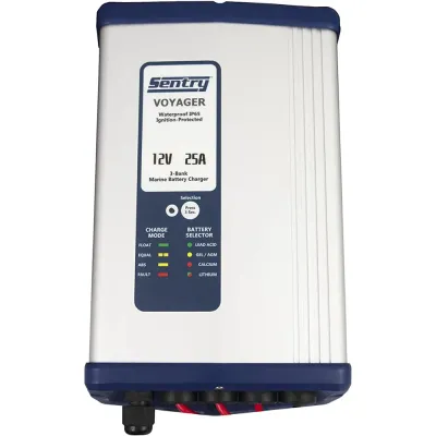 SENTRY SV1225/3XJ - Voyager Battery Charger 12V - 25A - 115230V Input - 3 Bank