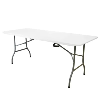 ELAMA ELM-Z244C - Elama 8 Foot Plastic Folding Table in White