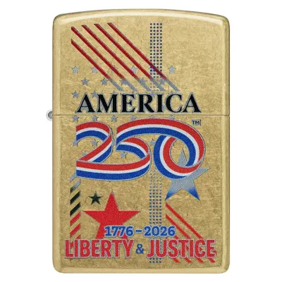 Zippo 47287 - Windproof Lighter America250 Liberty & Justice Design - Bras
