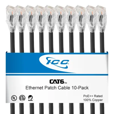 Cablesys ICC-ICPCSW05BK - PATCH CORD CAT6, 5 10PK BLACK