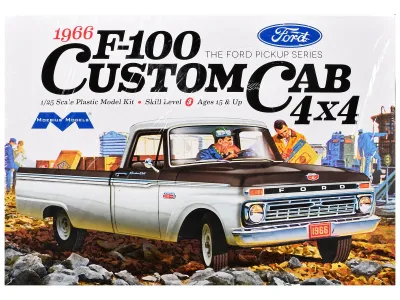Moebius MOE-1236 - Skill 3 Model Kit 1966 Ford F-100 Custom Cab 4x4 Pickup Truc
