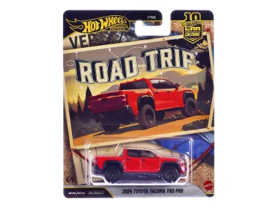 Hot Wheels JKF40 - 2024 Toyota Tacoma TRD PRO Pickup Truck Red Road Trip Series