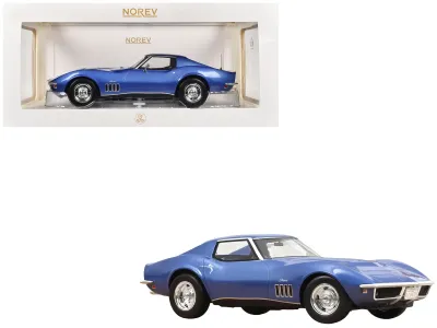 Norev 189034 - 1969 Chevrolet Corvette Coupe Le Mans Blue Metallic with Blu
