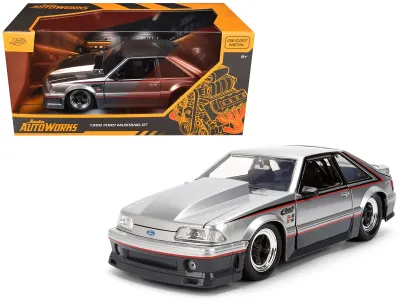 Jada Toys JA38347 - 1989 Ford Mustang GT Silver Metallic and Gray with Black and