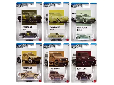 Hot Wheels JKY47-956B - Pantone 10 piece Set B Silver Series Diecast Model Cars by H
