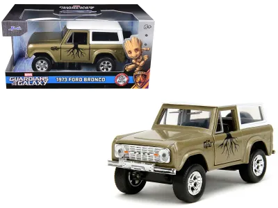 Jada Toys 34416 - 1973 Ford Bronco Groot Gold Metallic with White Top Guardian