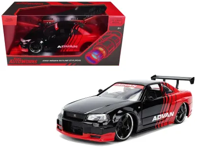 Jada Toys JA38346 - 2002 Nissan Skyline GT-R (R34) RHD (Right Hand Drive) ADVAN 