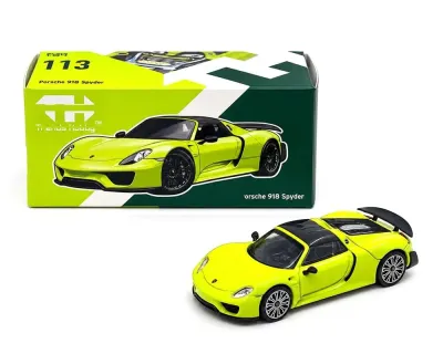 Trends Hobby 241086-A - Porsche 918 Spyder Acid Green with Carbon Top 164 Diecast Mo