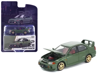 Pop Race PR64-PRE022 - Mitsubishi Lancer Evolution IV RHD (Right Hand Drive) Green 