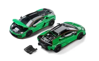 Trends Hobby 241082-B - Lamborghini Temerario Green with Black Topdie 164 Diecast Mo