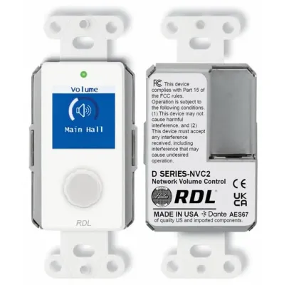 RDL D-NVC2 - DanteAES67 Dual Channel Level Control with Display