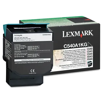 Lexmark C540A1KG - Black Return Program Toner Cartridge (1000 Yield)